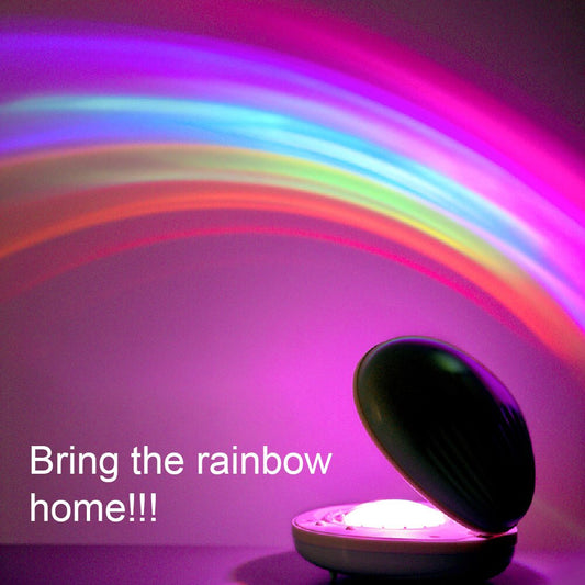 Colorful Rainbow Projection Lamp LED Night Light Shell Light Novelty Rechargeable Night Light for Children Kids Gift Light